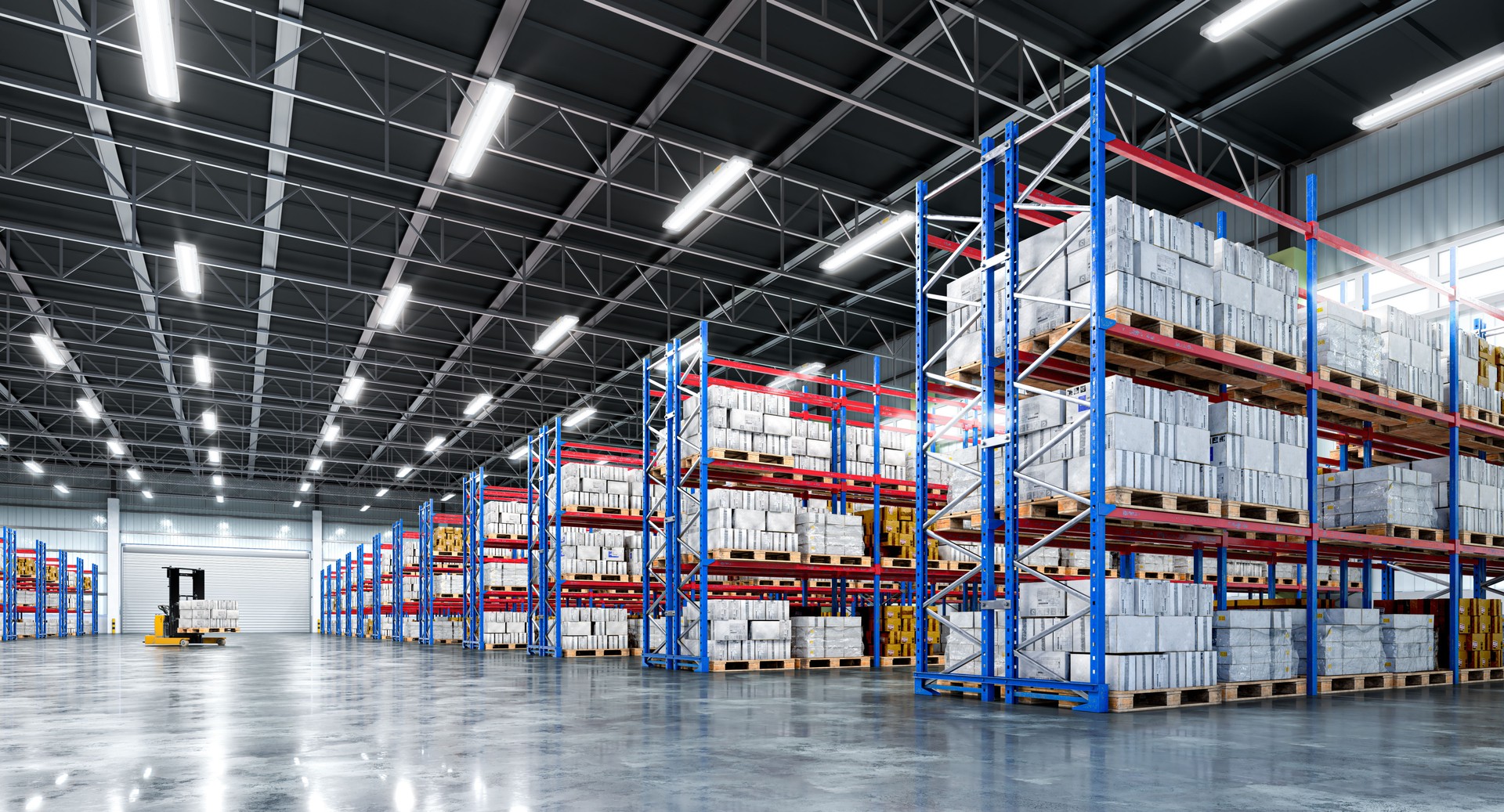 Interior of a warehouse. 3d illustration